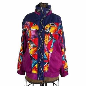 𝅺vintage Y2K Unique Pattern Windbreaker Jacket by LAVON